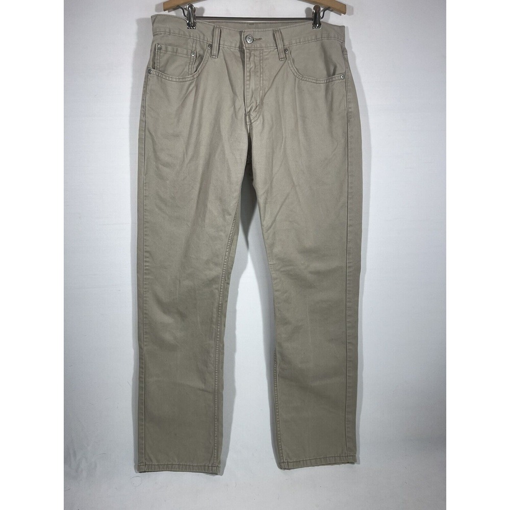 Levis 559 Pants Mens 33x34 Tan Relaxed Straight Fit White‎ Tab Casual 36.99